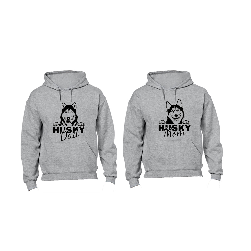 Husky Dad and Mom - Couples Hoodies (1 Set)