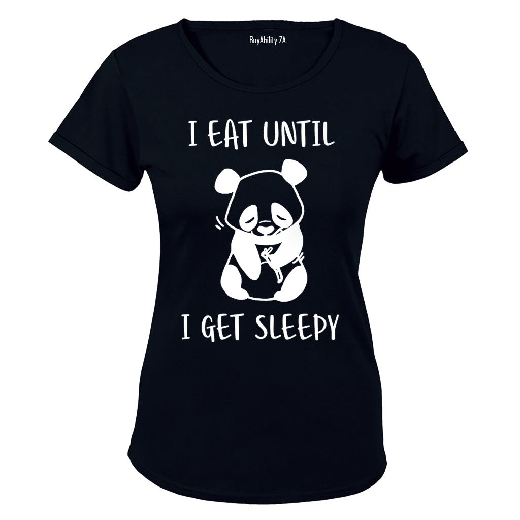 I Eat Until I Get Sleepy - Panda - Ladies - T-Shirt - BuyAbility