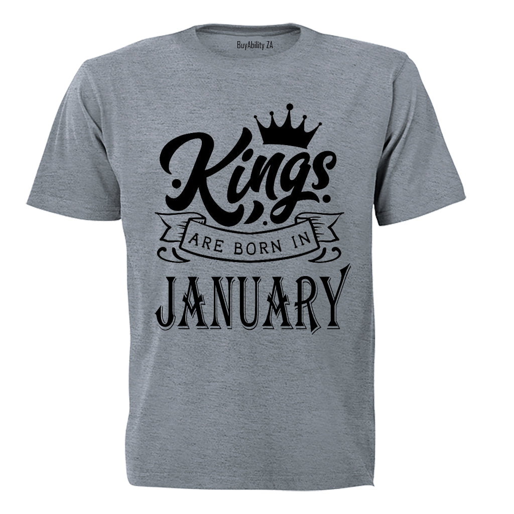 Kings Are Born in January - Adults - T-Shirt - BuyAbility
