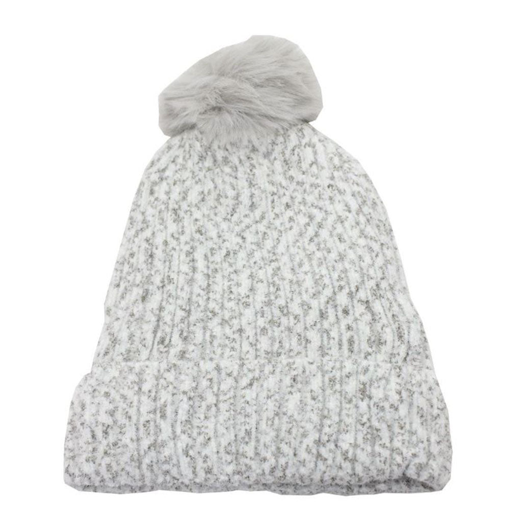 Light Grey Pompom Beanie