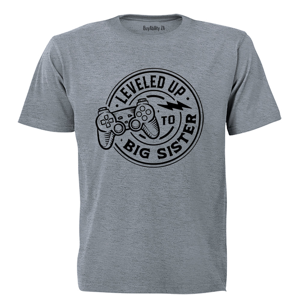 Leveled Up To Big Sister - Gamer - Kids T-Shirt - BuyAbility South Africa