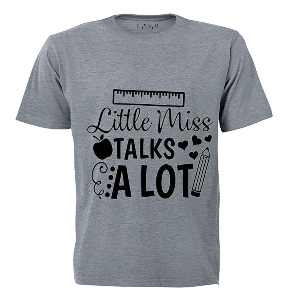 Little Miss Talks A Lot - Kids T-Shirt