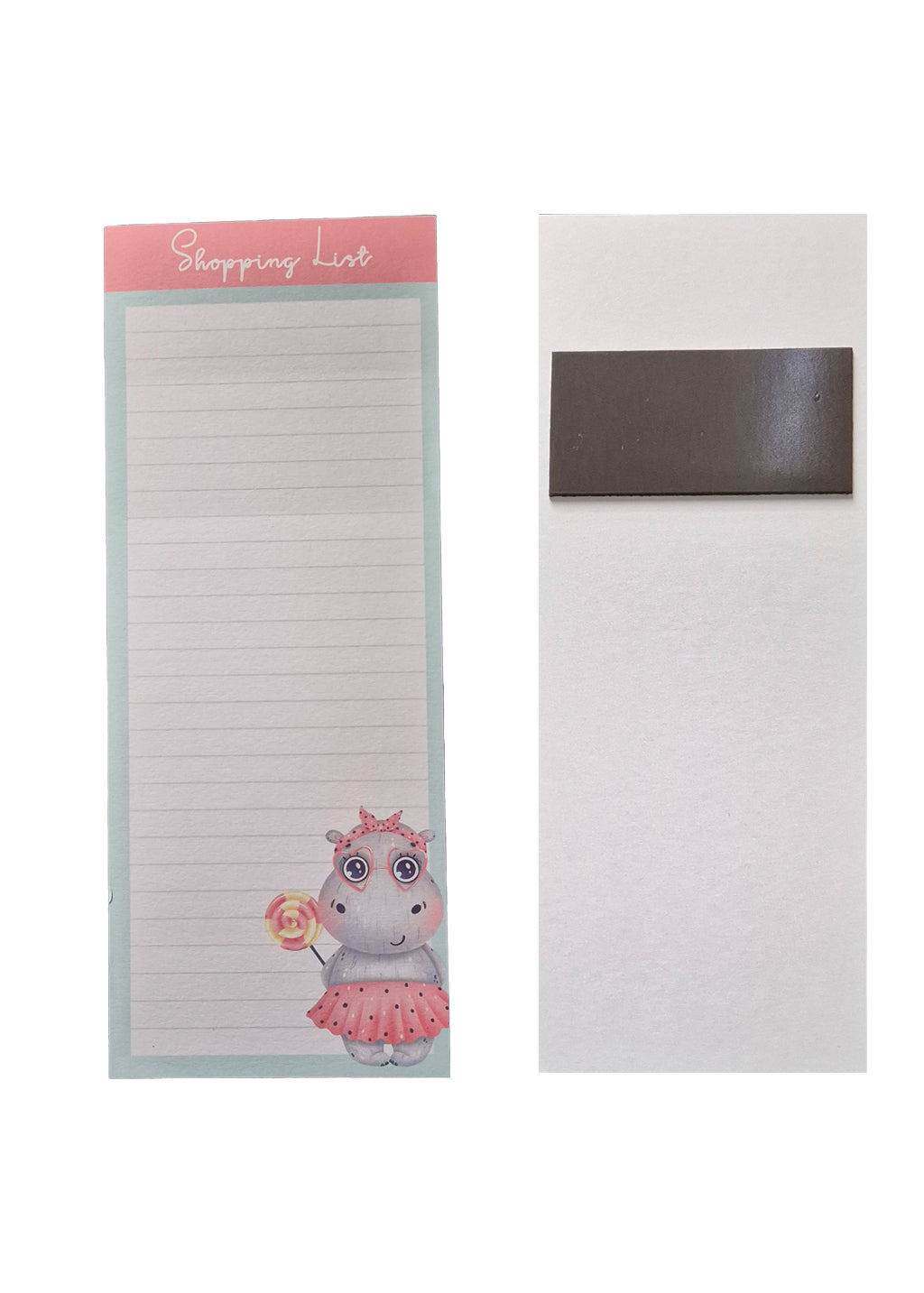 Lollipop Hippo - Magnetic Novelty Shopping List Pad