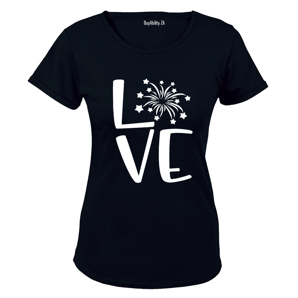 Love - Fireworks Design - Valentine Inspired - Ladies - T-Shirt