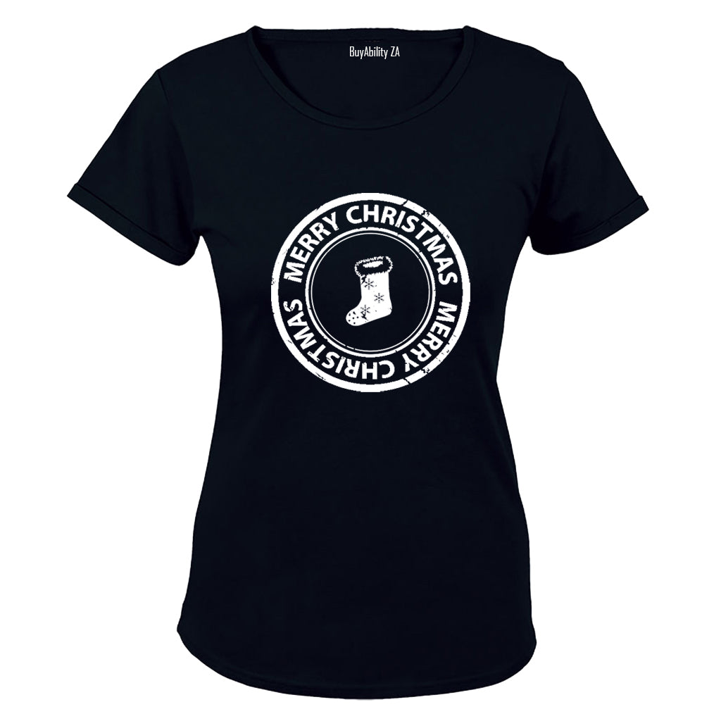 Merry Christmas - Stocking Stamp - Ladies - T-Shirt