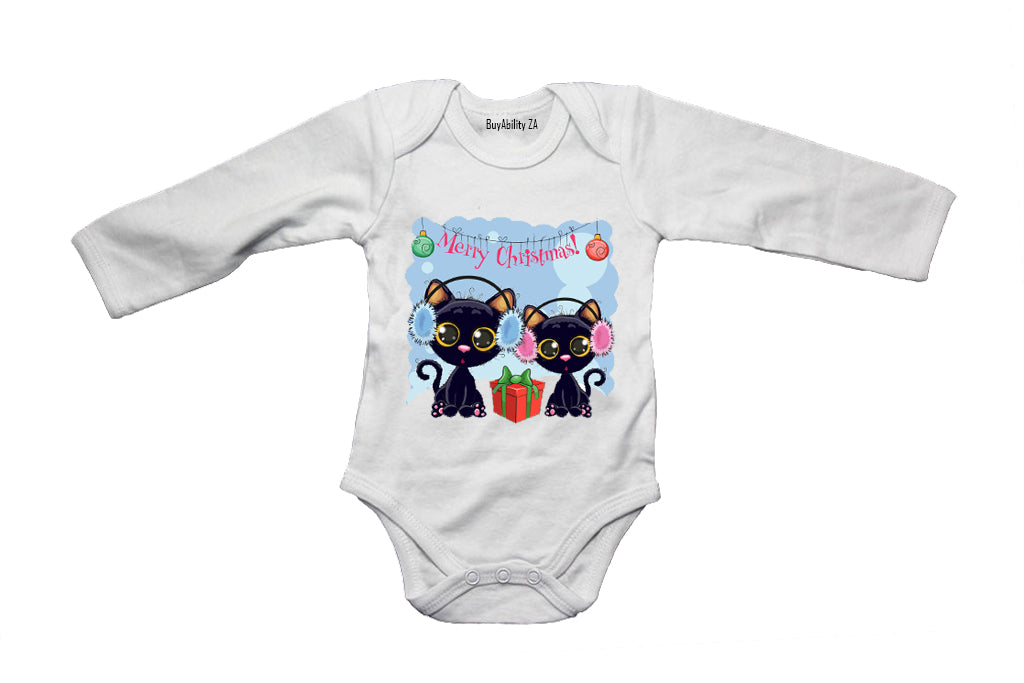 Merry Christmas Kittens - Baby Grow