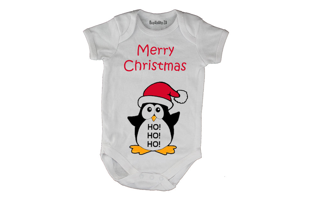 Merry Christmas - Penguin! - Baby Grow