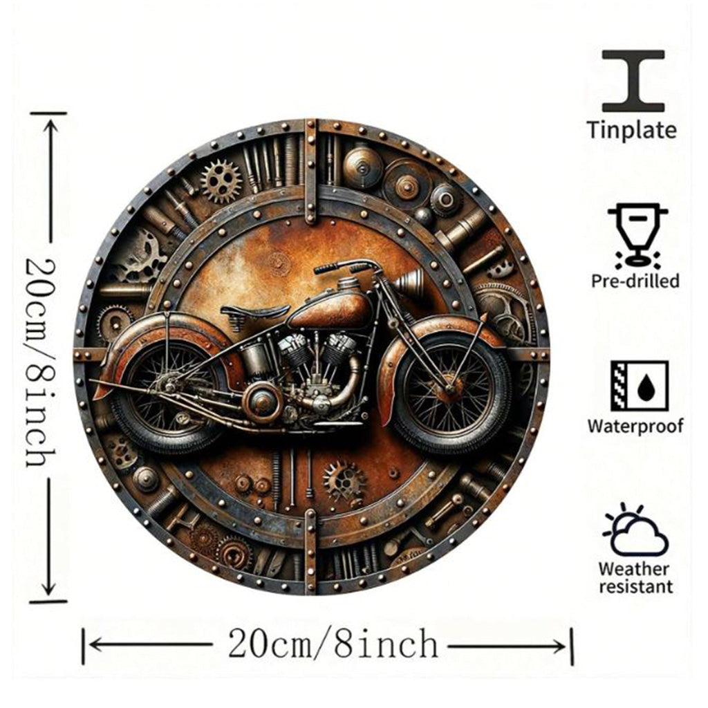 Mechanical Motorbike Metal Sign - 20cm