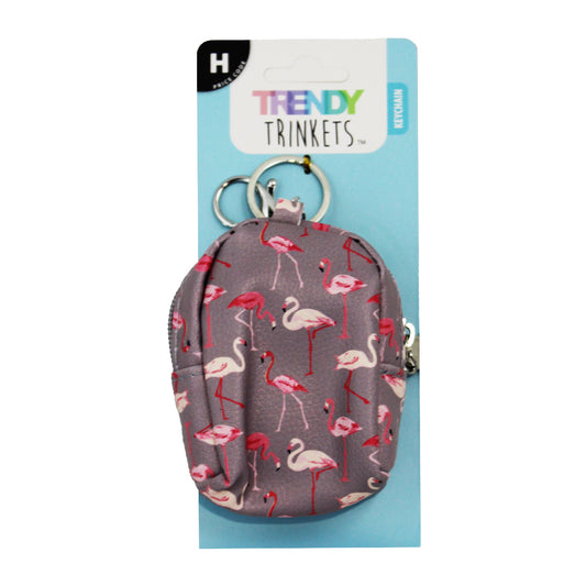 Pink Flamingos - Mini Backpack Keyring