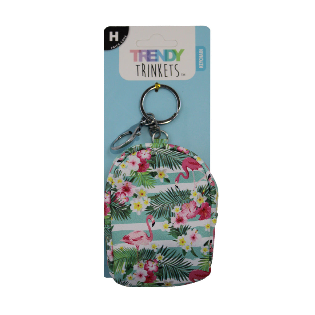 Tropical Flamingo - Mini Backpack Keyring