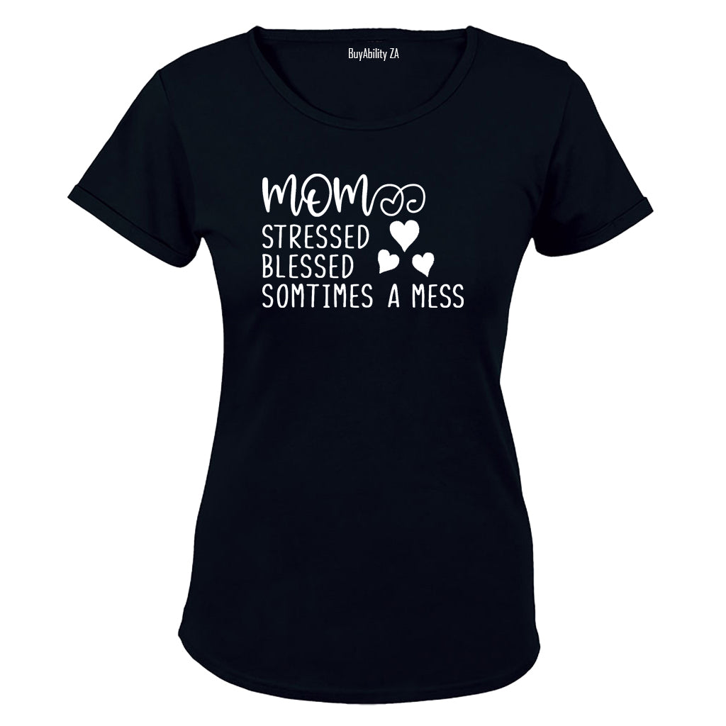 Mom - Stressed. Blessed - Ladies - T-Shirt