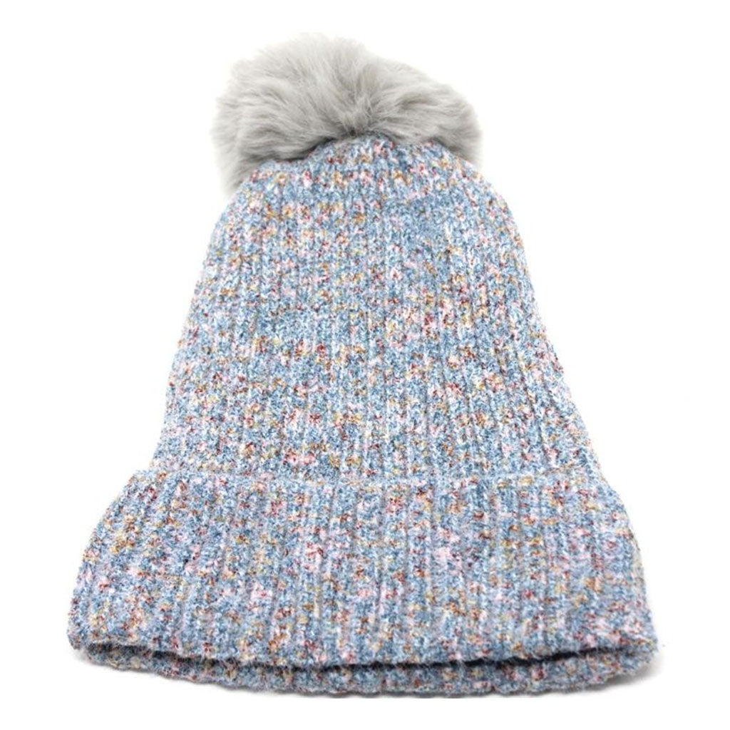 Multicolored Pompom Beanie