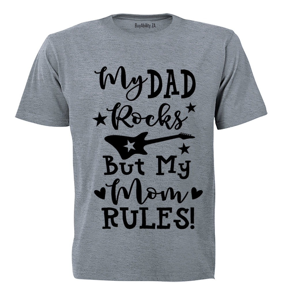 Dad Rocks, Mom Rules - Kids T-Shirt