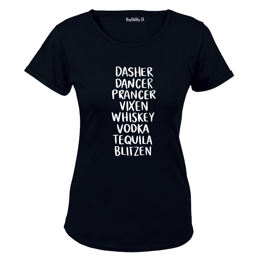 New Reindeer Names - Christmas - Ladies - T-Shirt