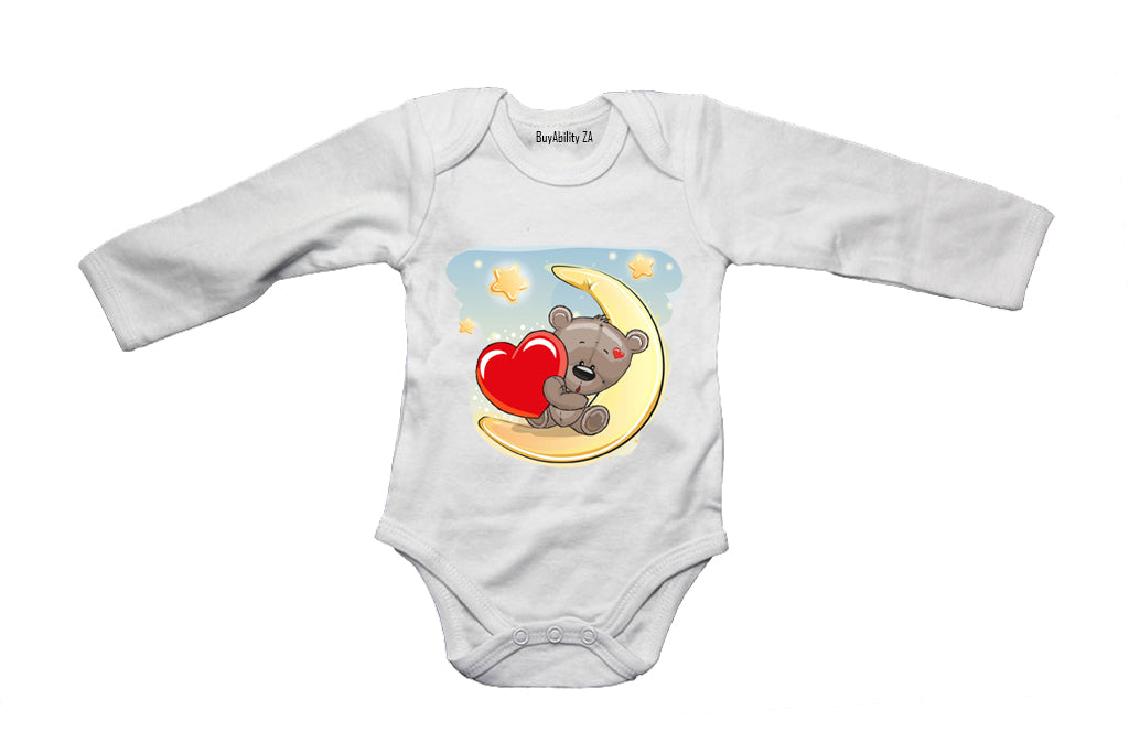 Night Time Valentine Teddy - Baby Grow