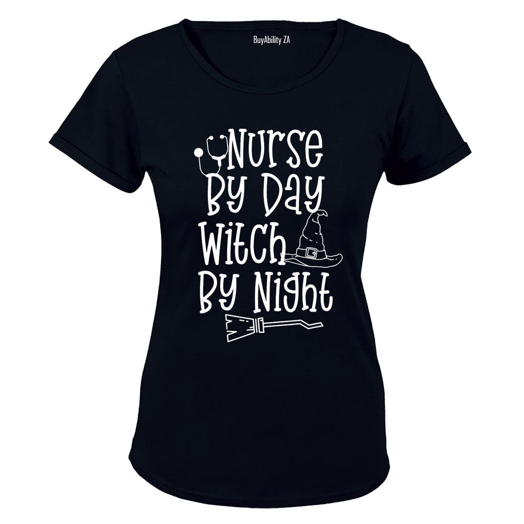 Nurse By Day - Halloween - Ladies - T-Shirt