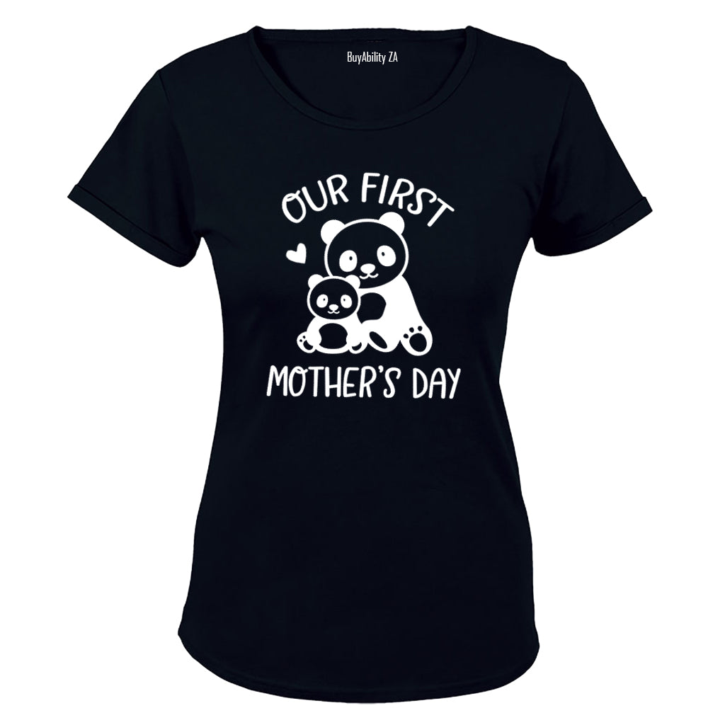Our First Mother's Day - Panda - Ladies - T-Shirt - BuyAbility South Africa
