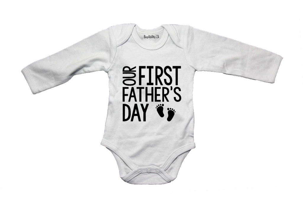 Our First Father's Day - Little Feet - Baby Grow