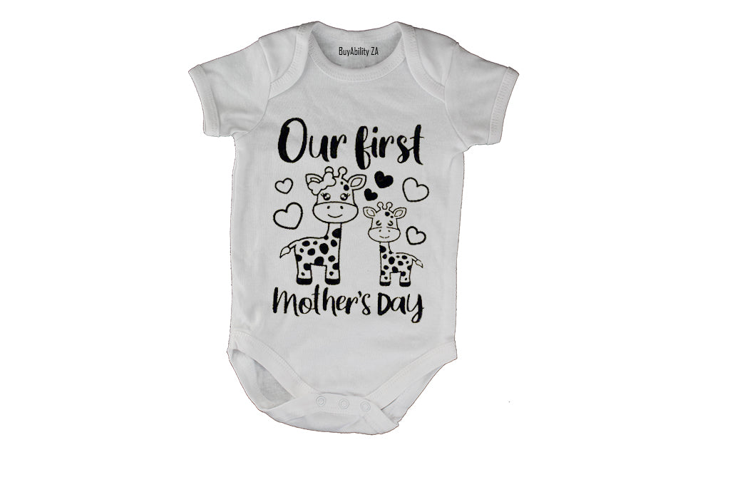 Our First Mothers Day - Giraffe- Baby Grow