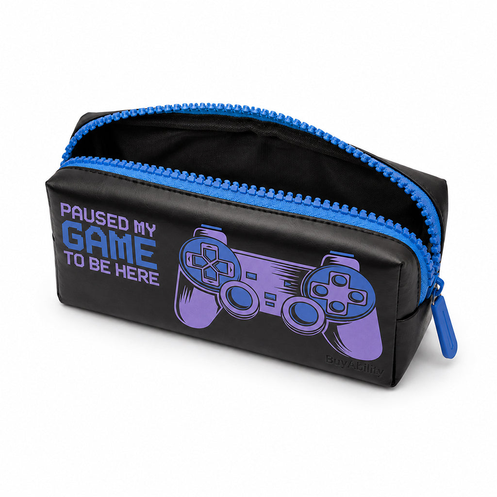 Over-sized Zip Paused My Game Pencil Case