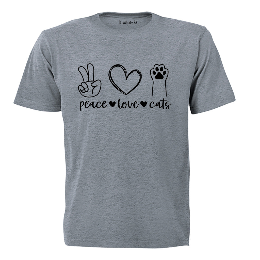 Peace. Love. Cats Paw - Kids T-Shirt