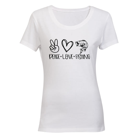 Peace. Love. Fishing - Ladies - T-Shirt - BuyAbility South Africa