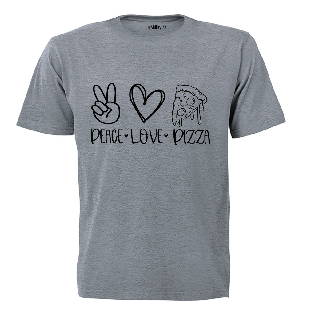 Peace. Love. Pizza - Adults - T-Shirt