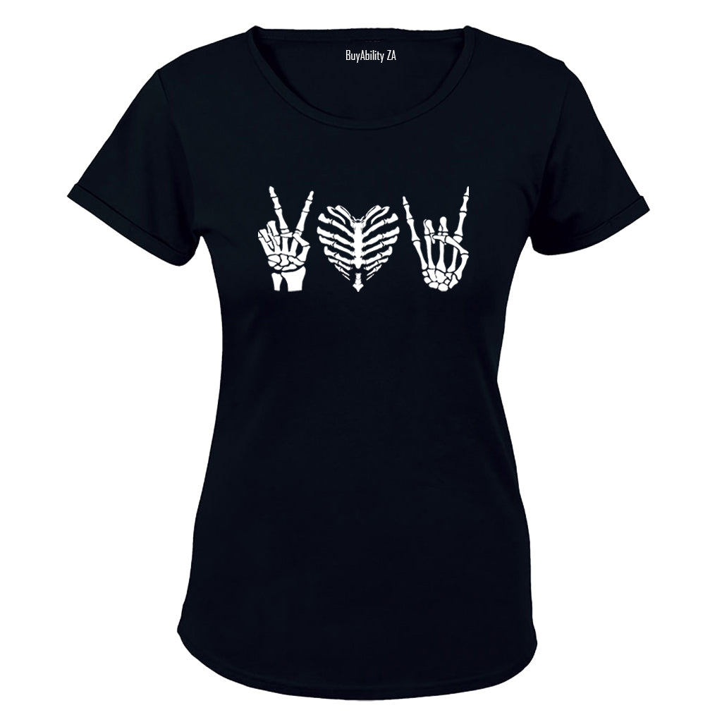 Peace. Love. Rock - Ladies - T-Shirt