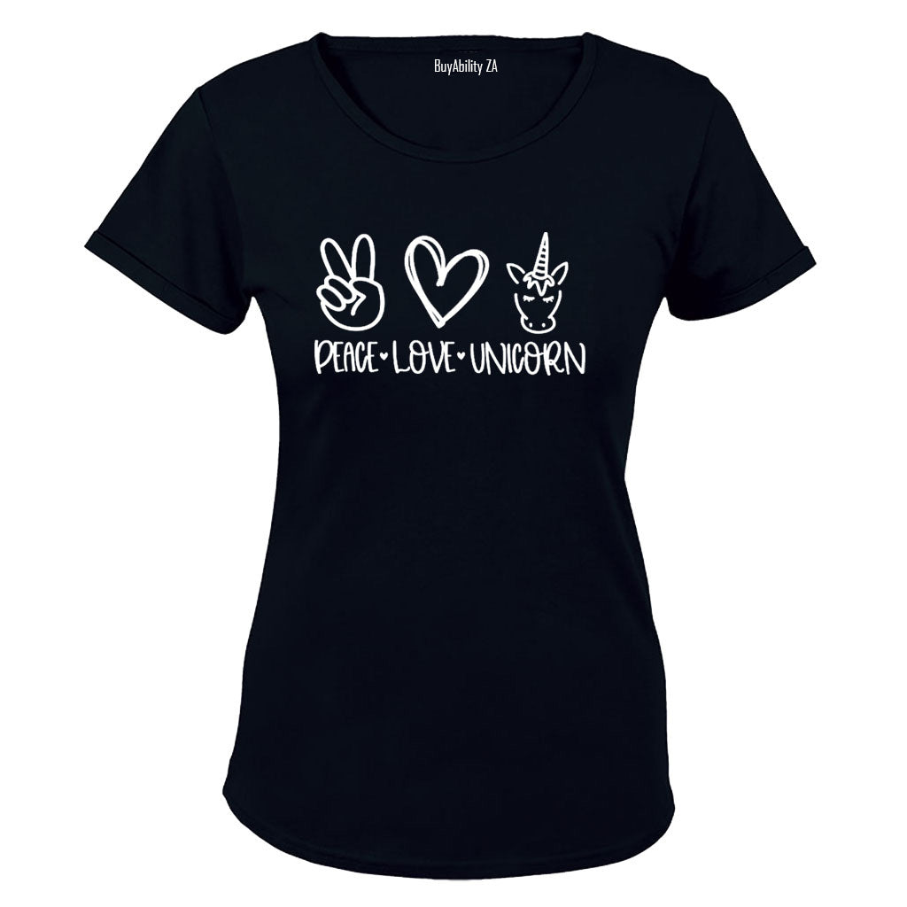 Peace. Love. Unicorn - Ladies - T-Shirt