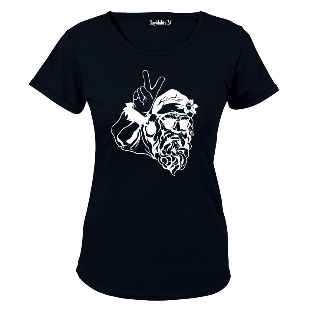 Peace Out Santa - Christmas - Ladies - T-Shirt