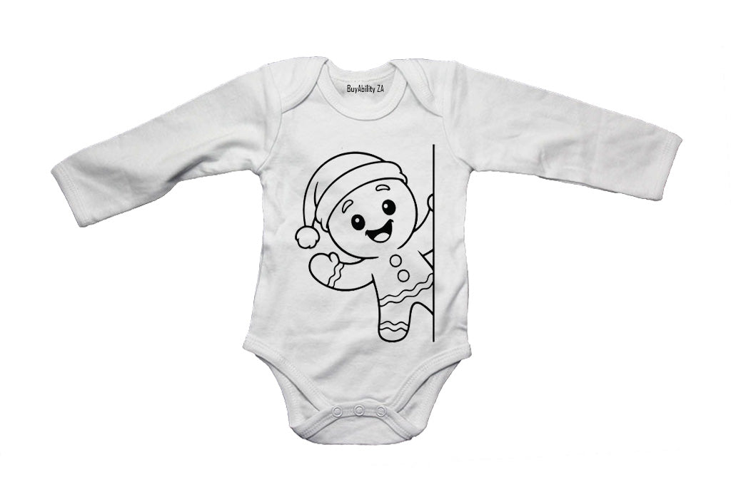 Peeking Christmas Gingerbread Man - Baby Grow - BuyAbility South Africa