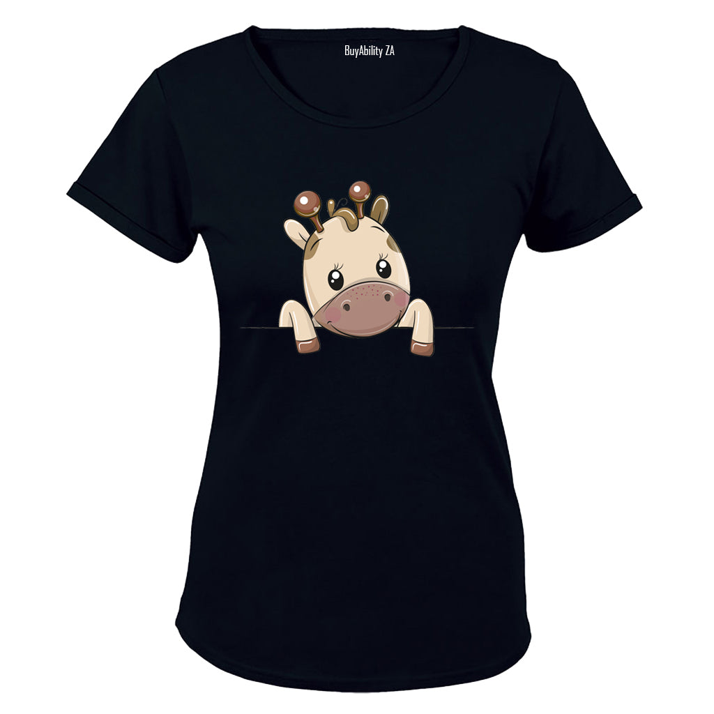 Peeking Giraffe - Ladies - T-Shirt