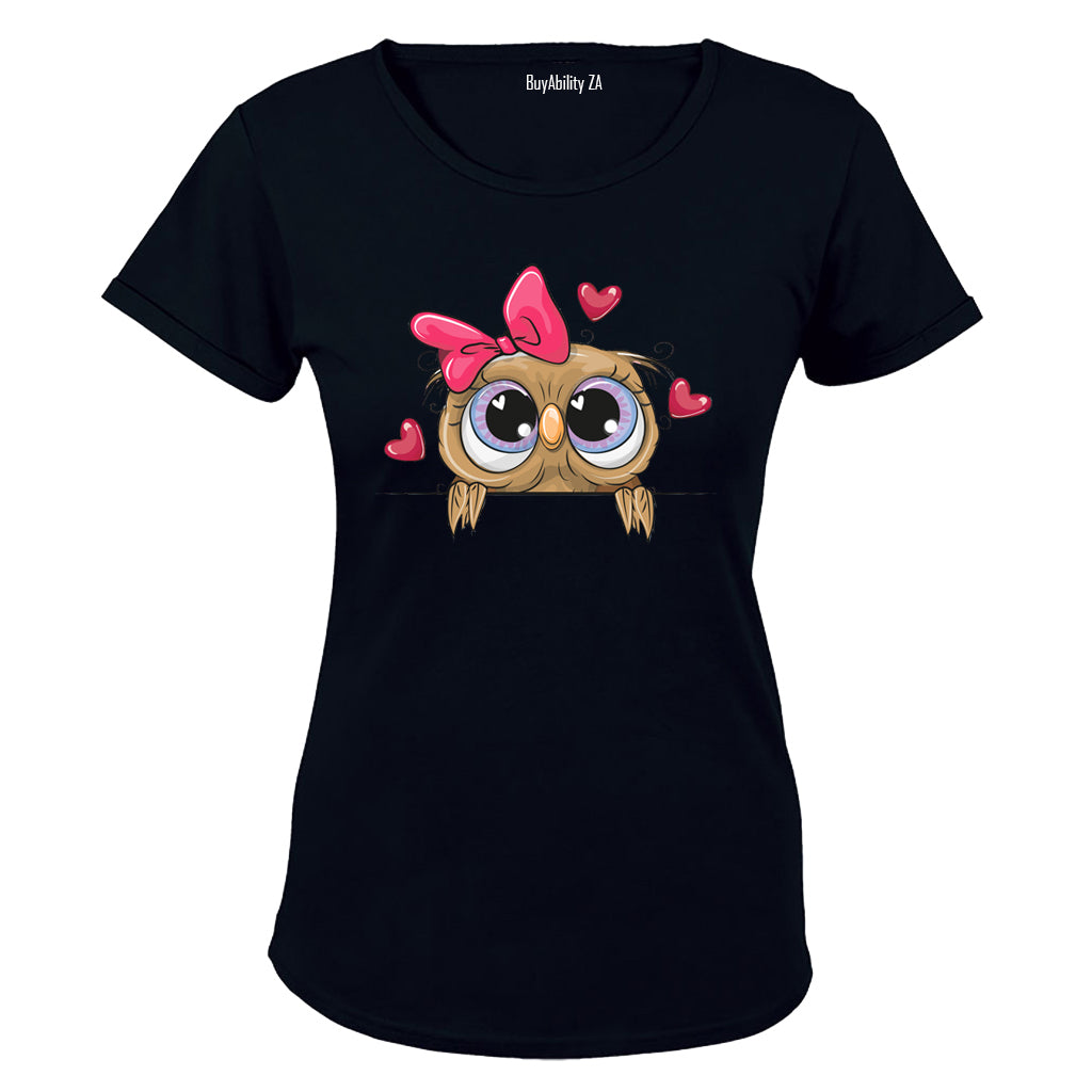 Peeking Owl - Ladies - T-Shirt