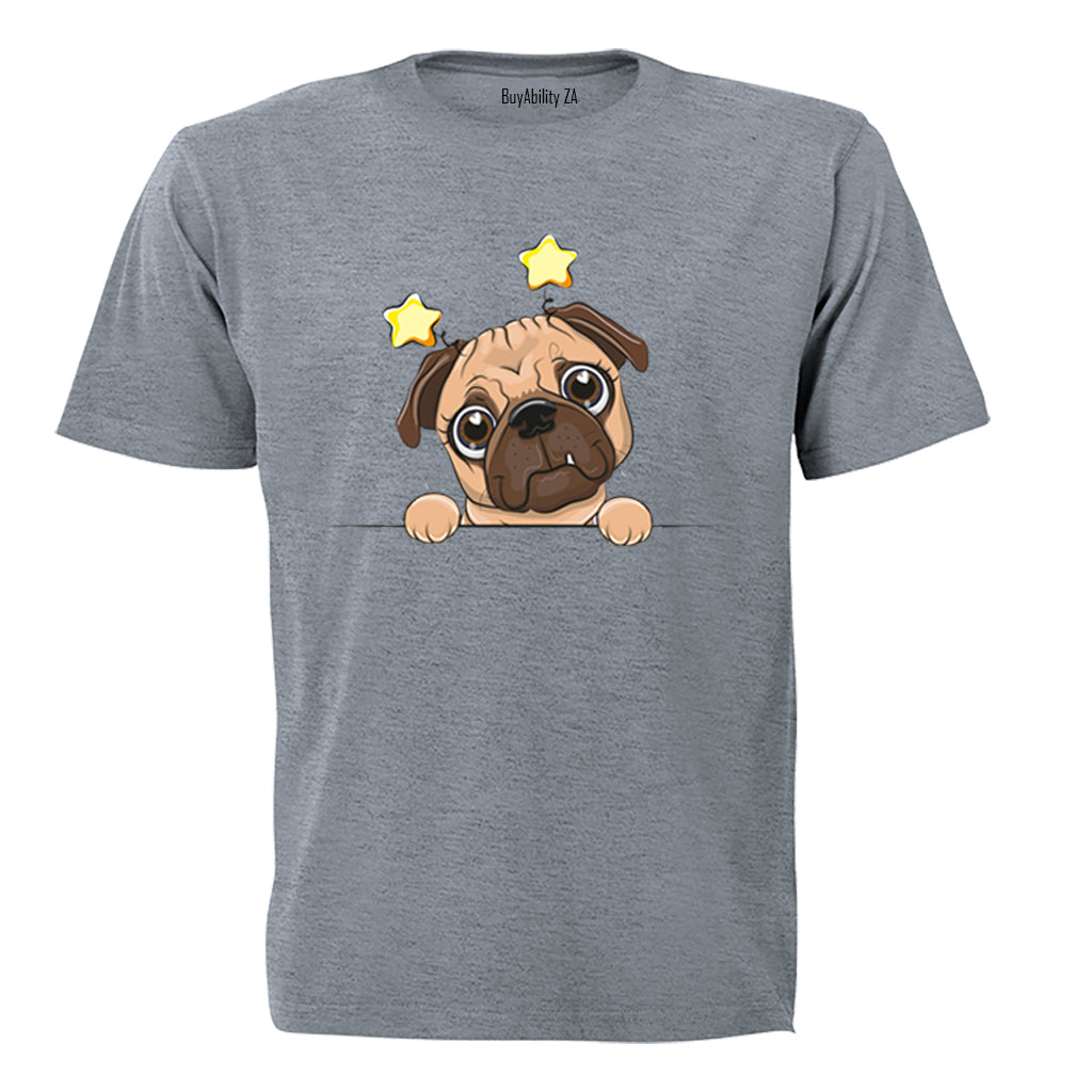 Peeking Pug, Stars - Kids T-Shirt - BuyAbility
