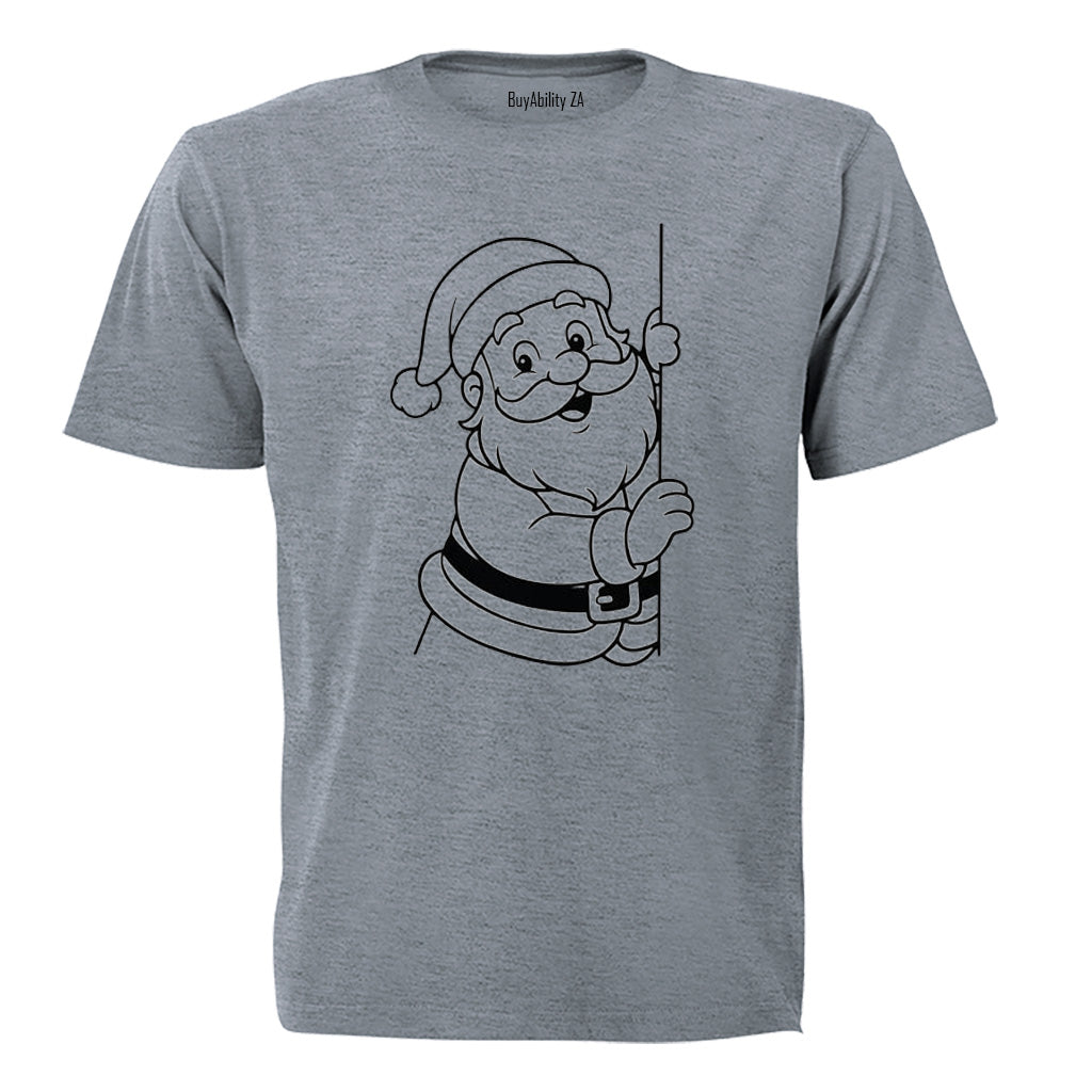 Peeking Christmas Santa - Kids T-Shirt - BuyAbility South Africa