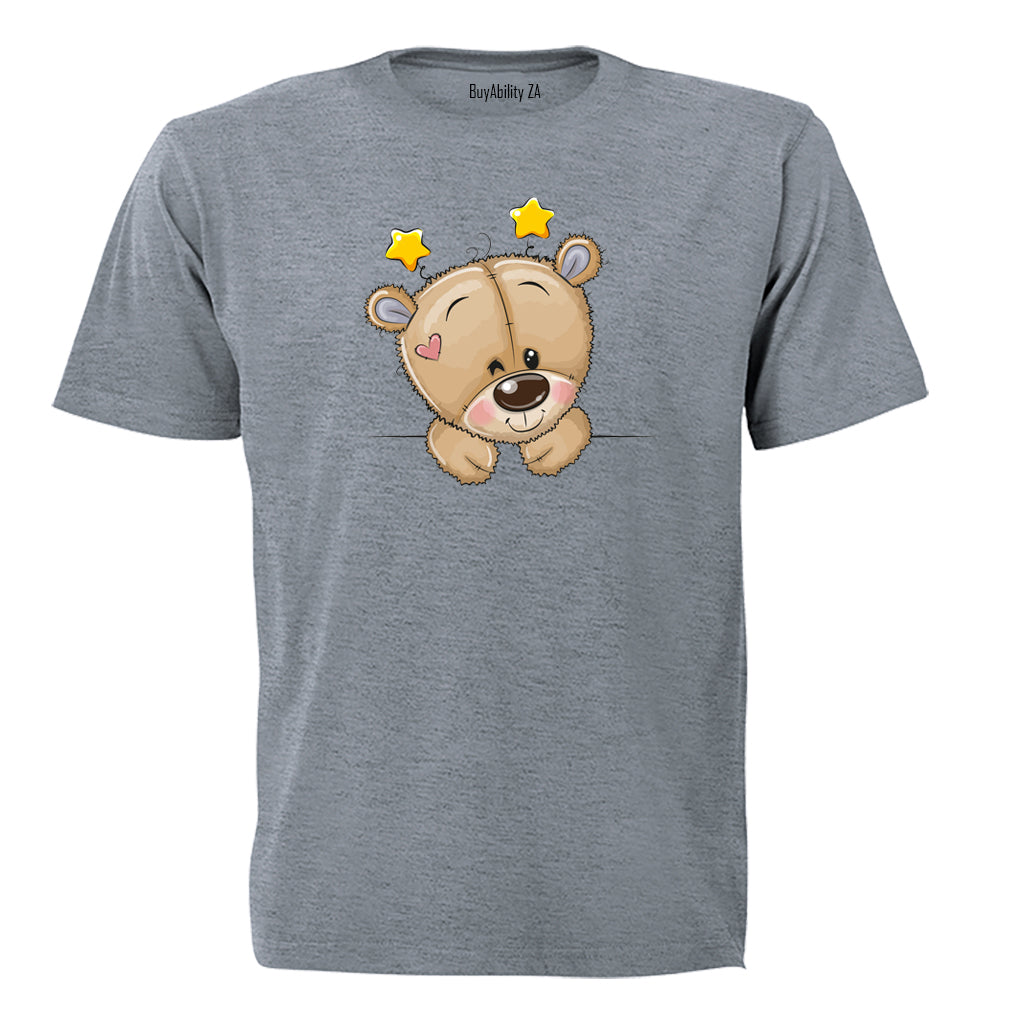 Peeking Teddy - Stars - Kids T-Shirt