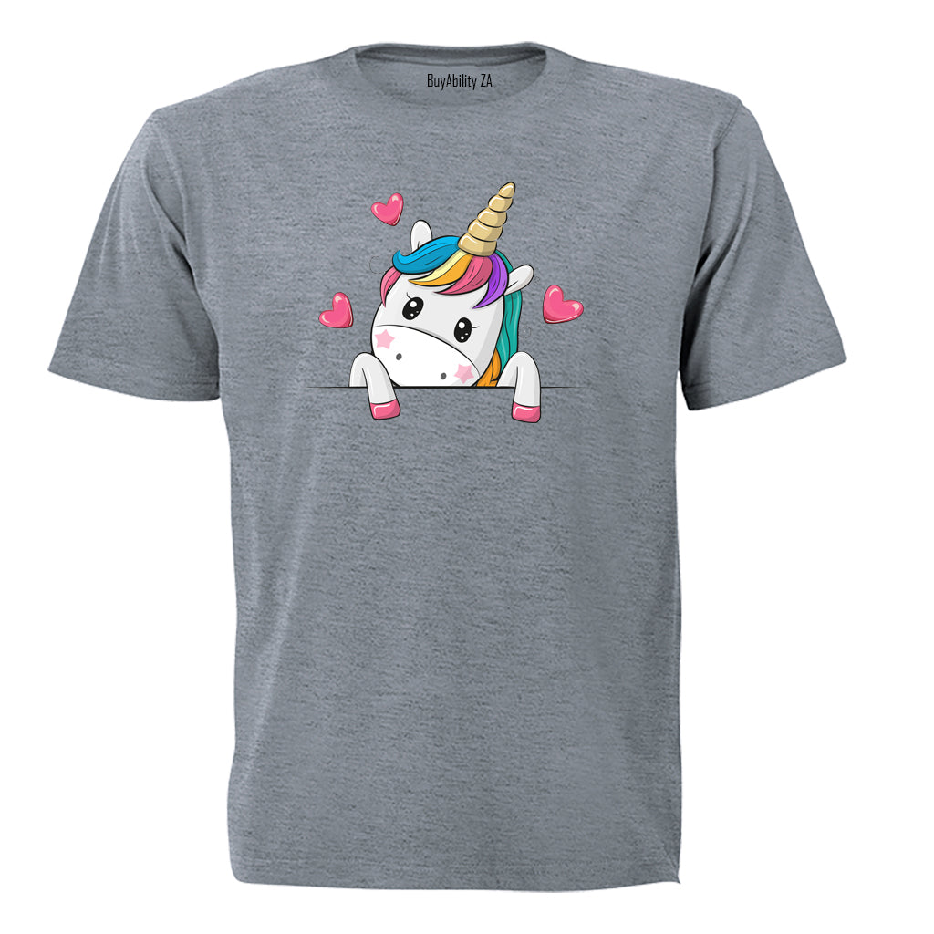 Peeking Unicorn - Kids T-Shirt
