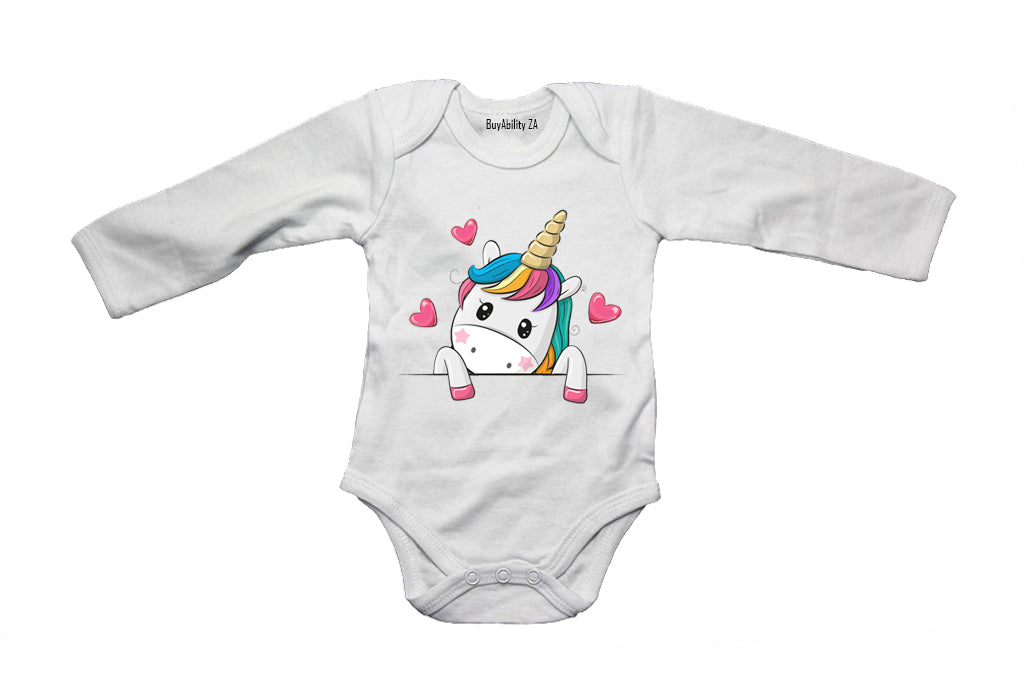 Peeking Unicorn - Baby Grow