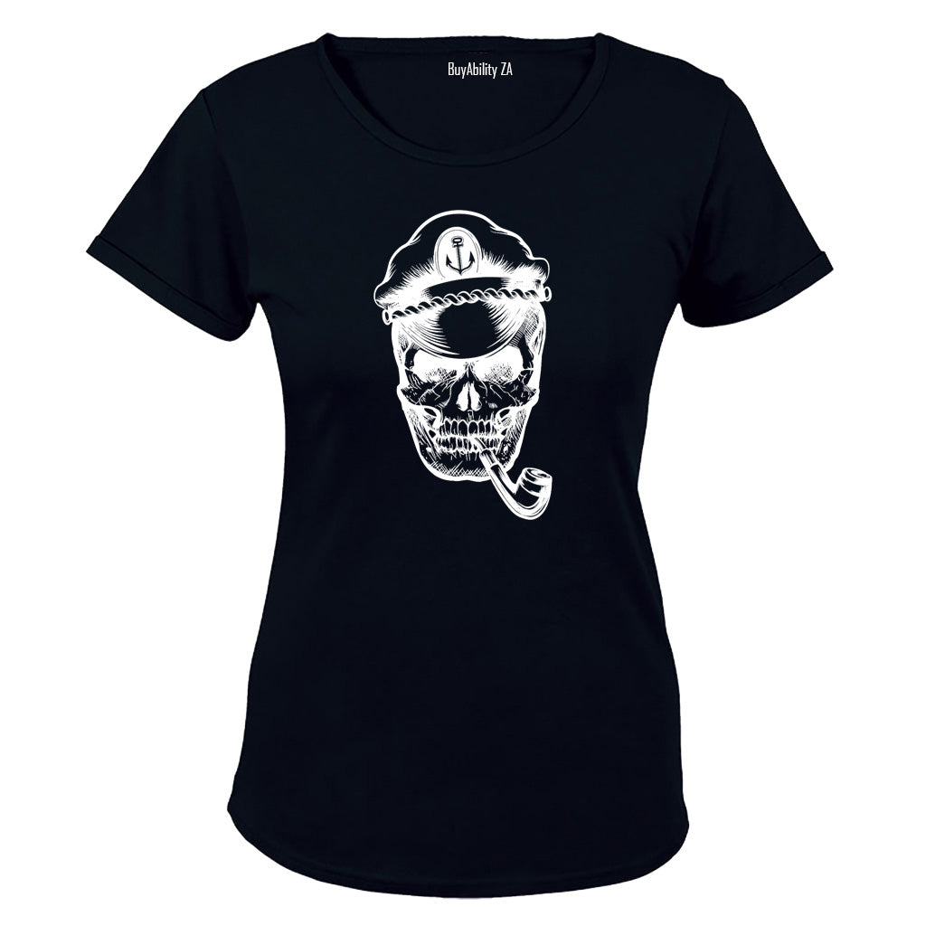 Pipe Skull Captain - Halloween - Ladies - T-Shirt