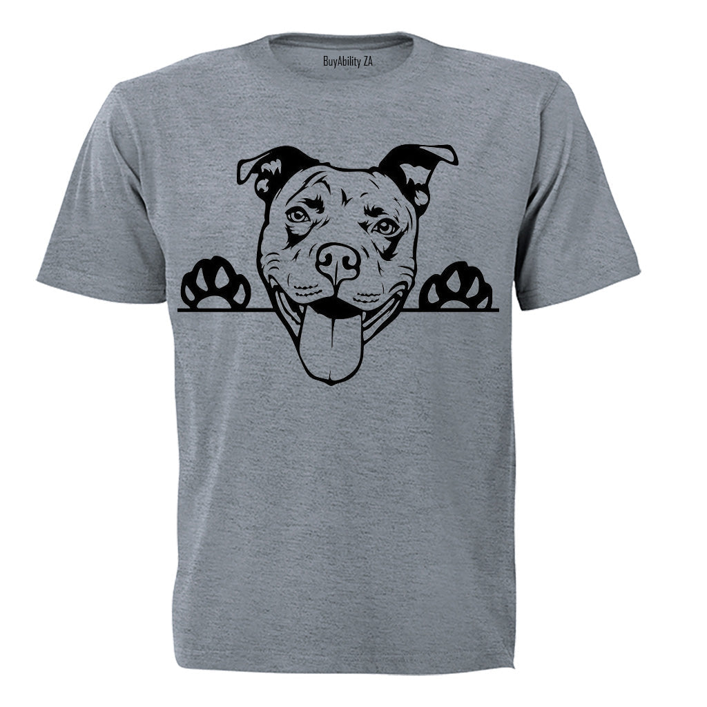 Pitbull - Peeking Dog - Adults - T-Shirt - BuyAbility