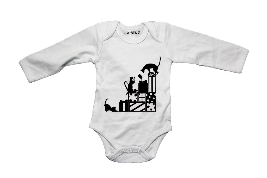 Playful Christmas Cats - Baby Grow