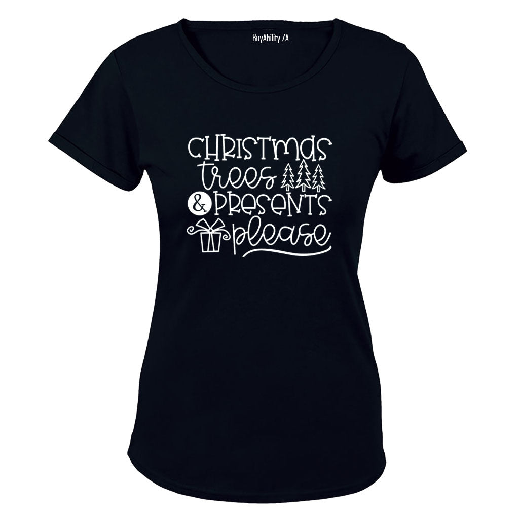 Presents Please - Christmas - Ladies - T-Shirt