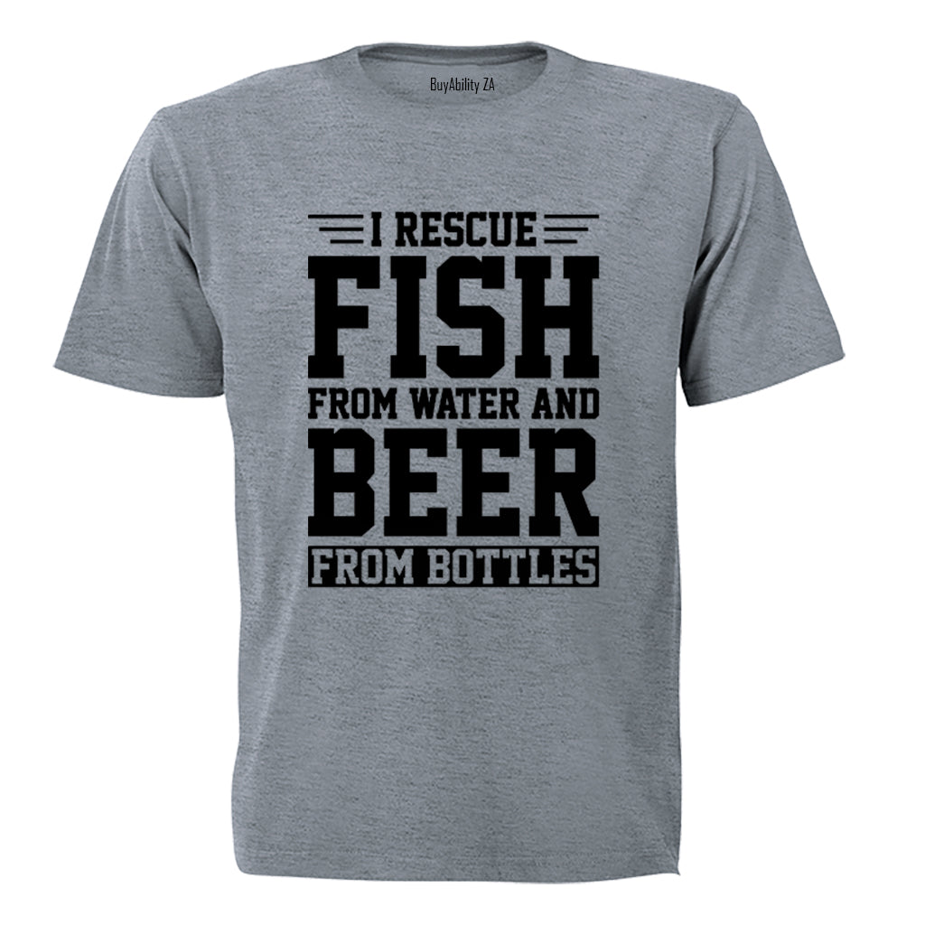 Rescue Fish and Beer - Adults - T-Shirt - BuyAbility South Africa