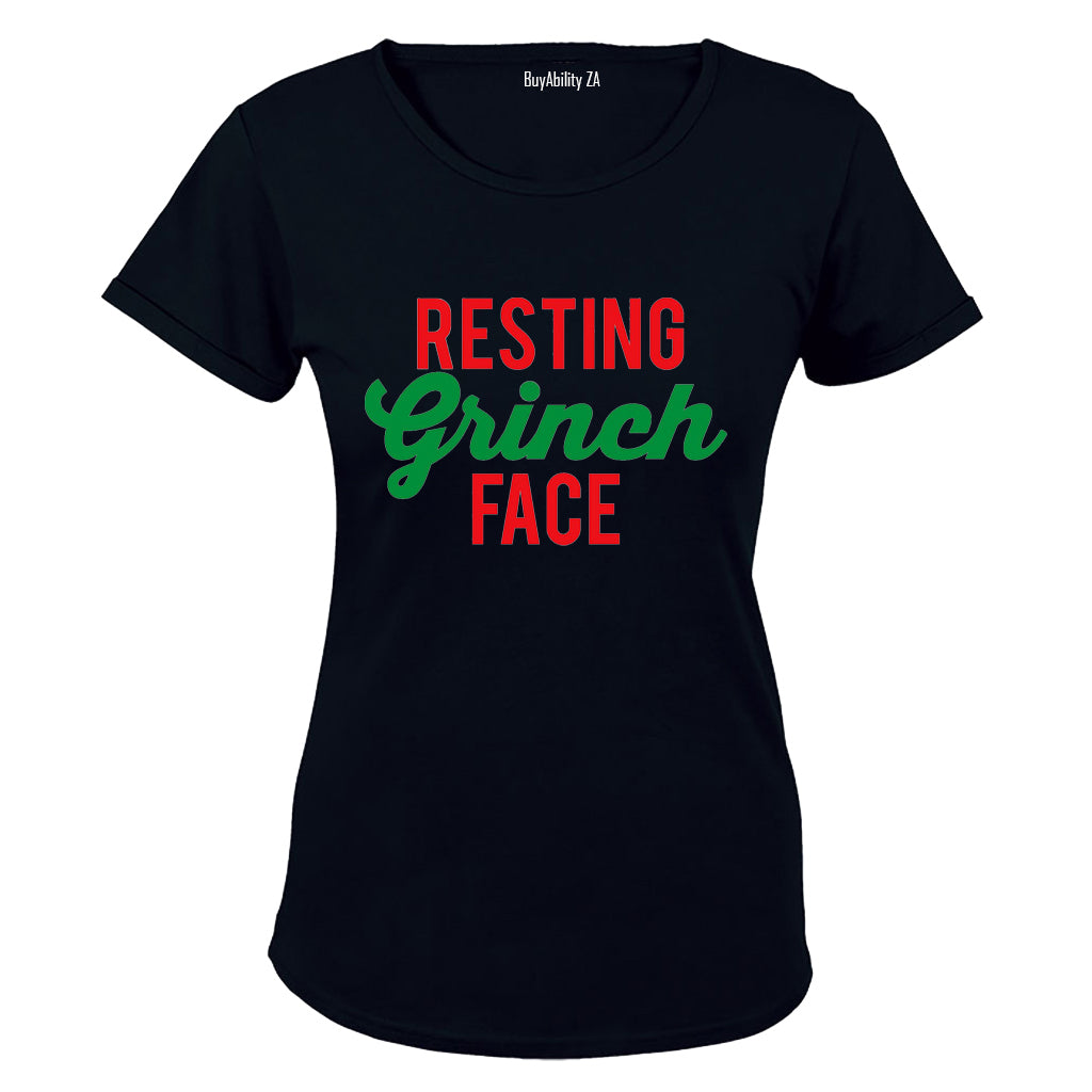 Resting Grinch Face - Christmas - Ladies - T-Shirt