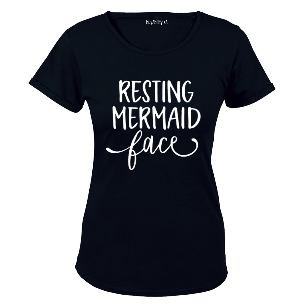 Resting Mermaid Face - Ladies - T-Shirt - BuyAbility