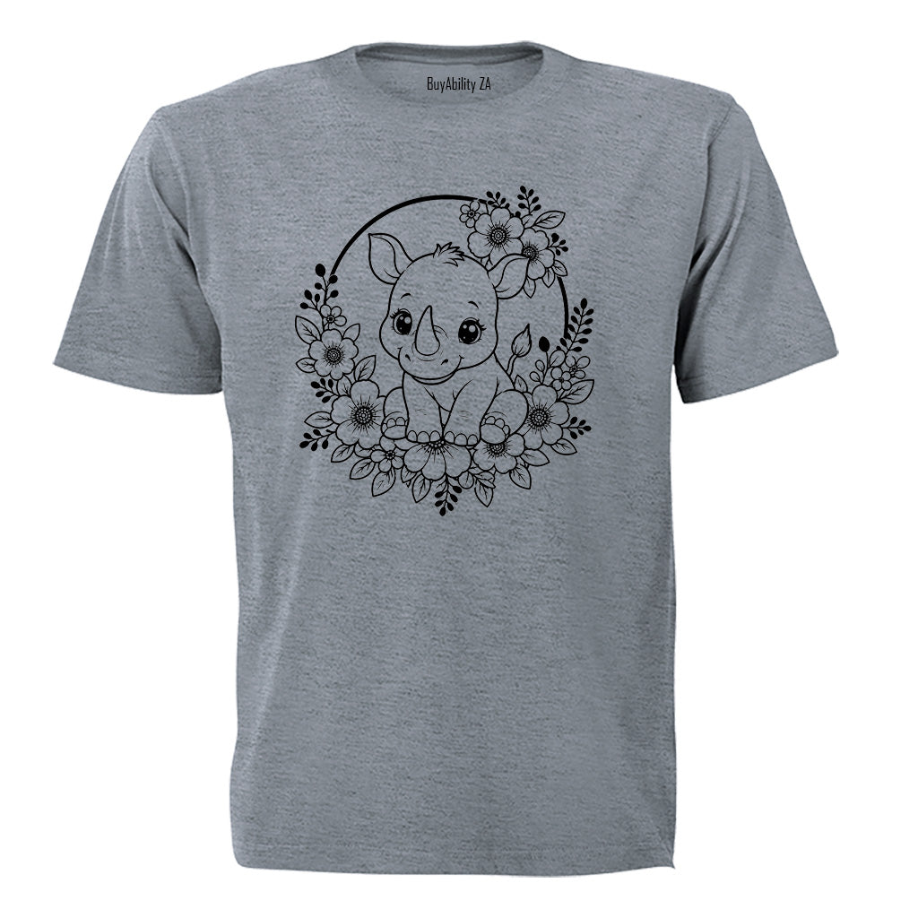 Rhino Wreath - Kids T-Shirt - BuyAbility South Africa