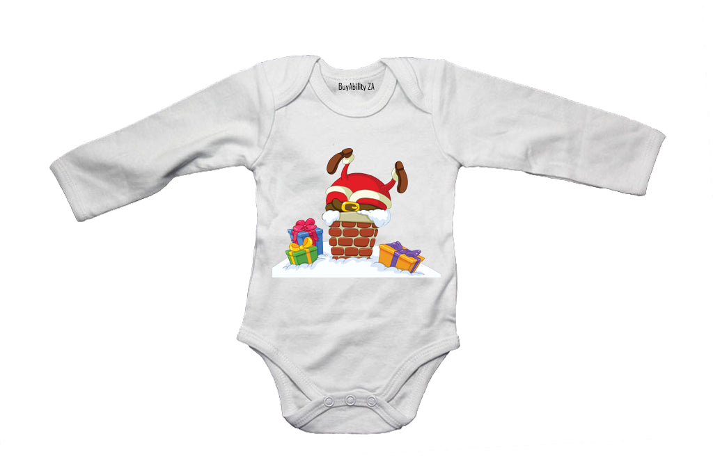 Santa Got Stuck - Christmas - Baby Grow