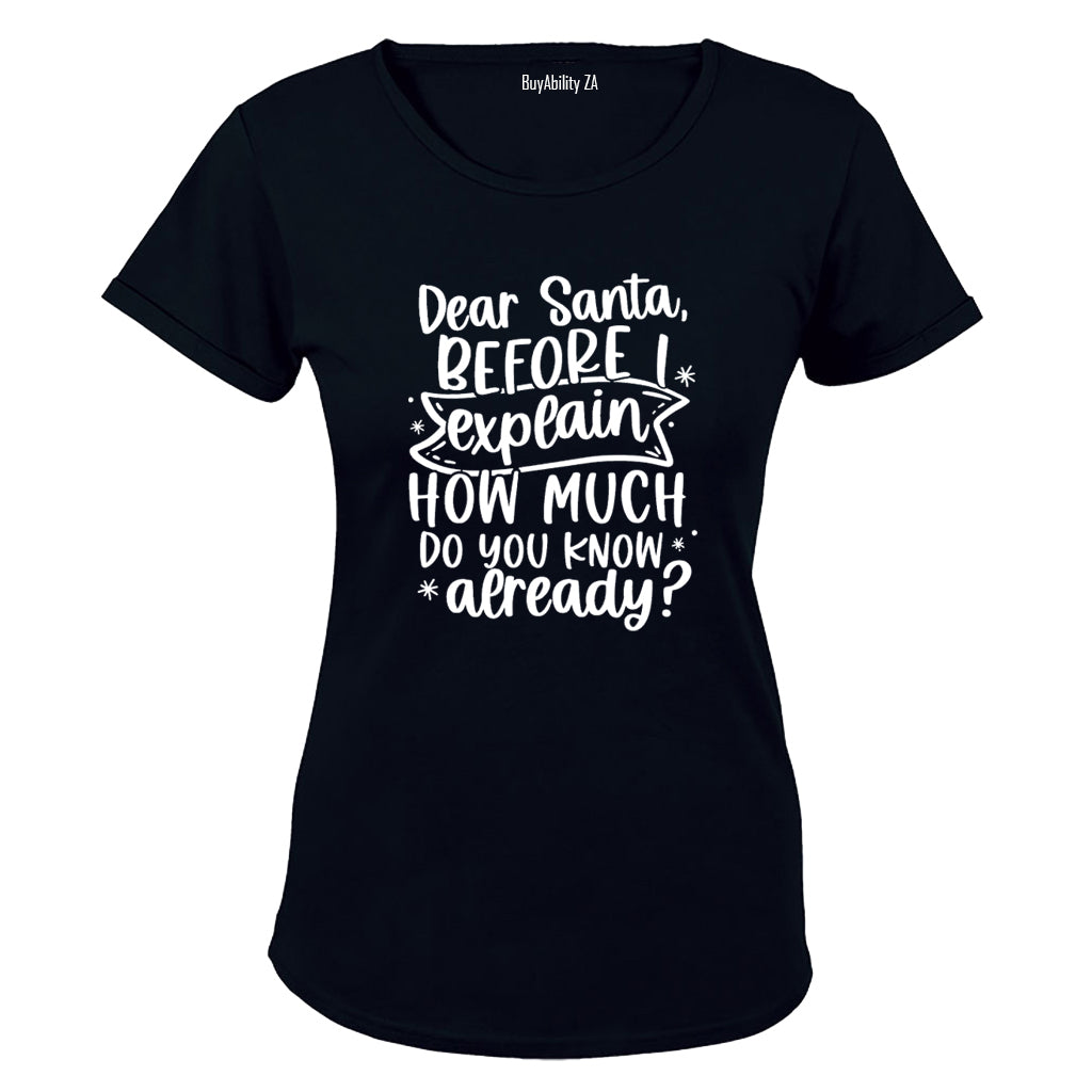 Santa, Before I Explain - Christmas - Ladies - T-Shirt