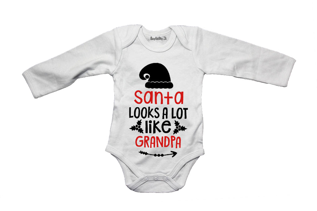 Santa Looks A Lot Like GRANDPA - Christmas - Baby Grow