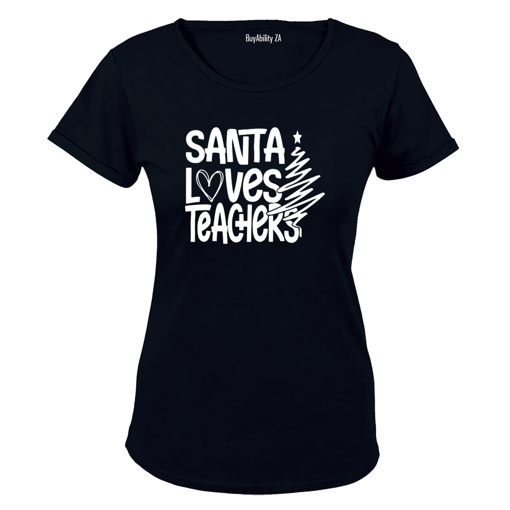 Santa Loves Teachers - Christmas - Ladies - T-Shirt